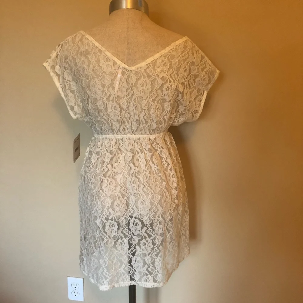 Free people lace coverup scoop neck empire waist coquette romantic
